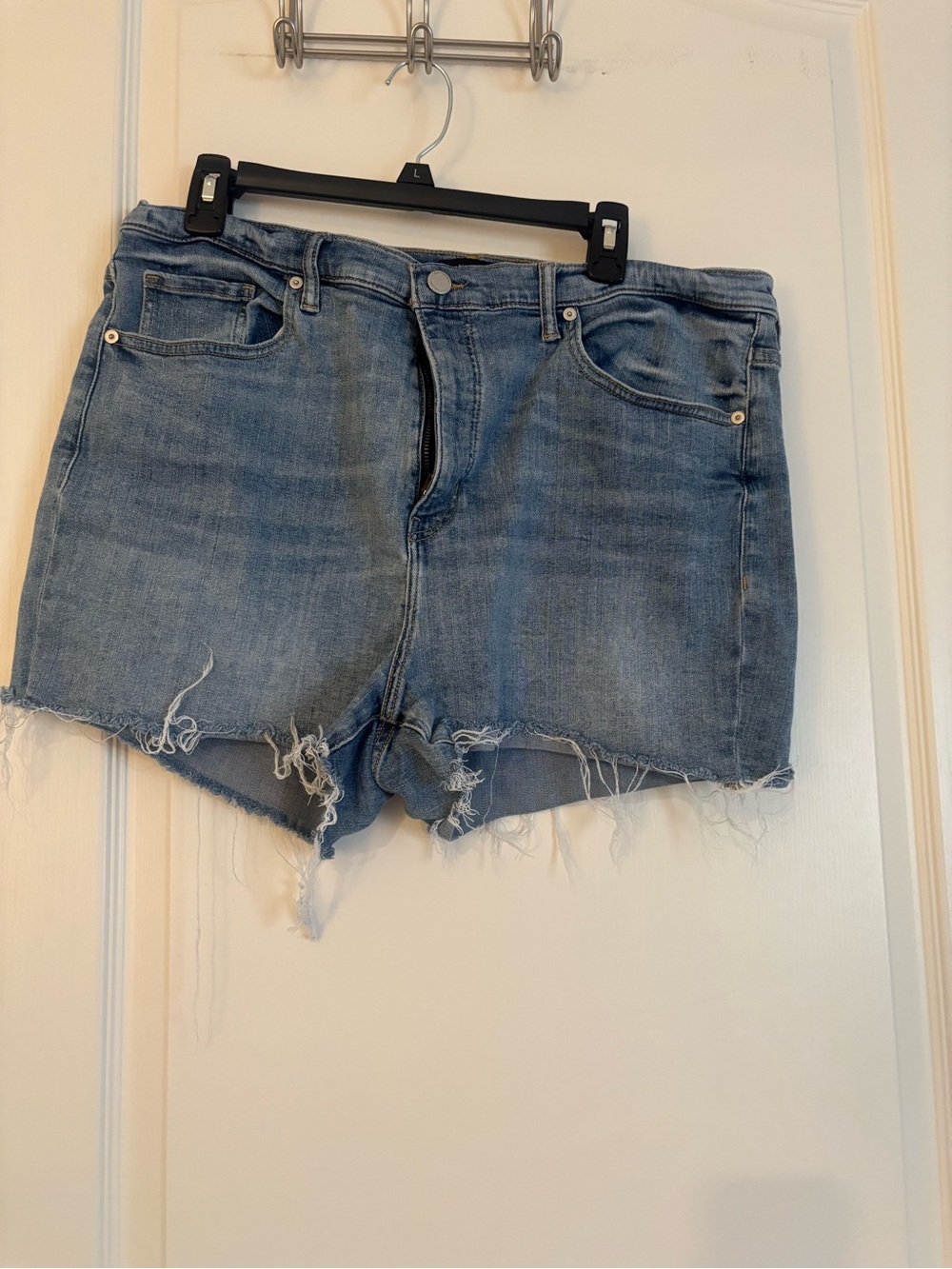 Banana Republic Light Blue Frayed Denim Cutoff Shorts